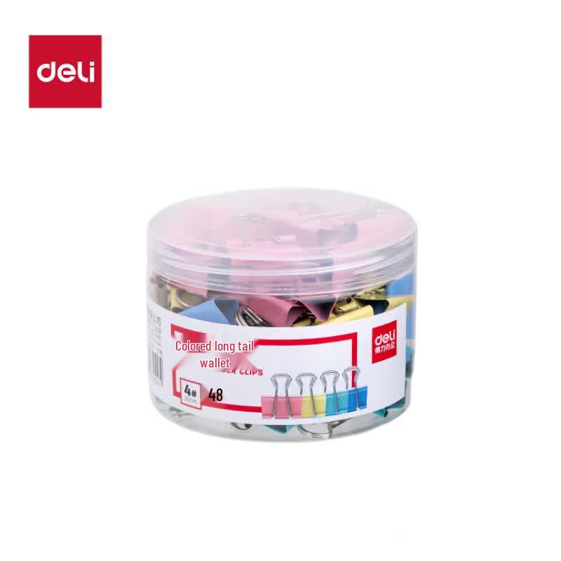 Deli Colored Binder Clips 25mm, 48-Count