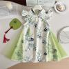 Girls Summer New Chinese Qipao Dress Cute Chic Princess Baby Dress