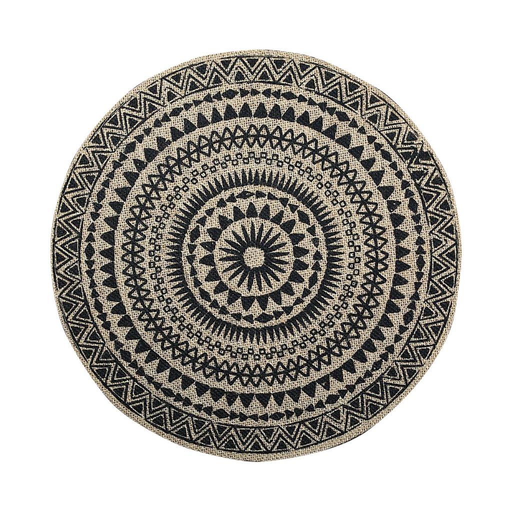 Sottopiatti Rotondi in Juta Naturale con Motivo Floreale Ecologico Vintage Decorazione da Pranzo per Uso Domestico