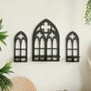 3PC Gothic Wooden Hollow Wall Decoration Wall Decor Vintage Cathedral Arch Frame Goth Room Decor Rustic Spooky Decorative Gift