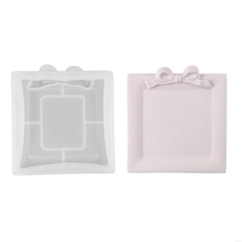 Bowknot Storage Tray Mold Gypsum Plsater Silicone Mould Jewelry Display Organizers Epoxy Resin Molds Mold Craft X3UC