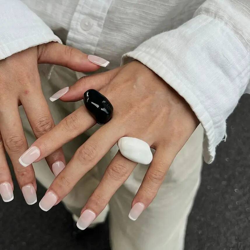 Ingemark Goth Vintage Resin Acrylic Irregular Finger Rings Women 2025 New Trend Simple Knuckle Rings Suitable for Daily Banquets