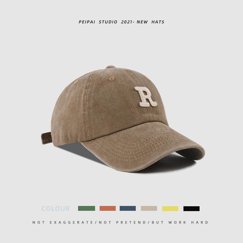 

Retro casual patch sunscreen baseball cap student couple outdoor men s simple trendy cap M（56-58cm）