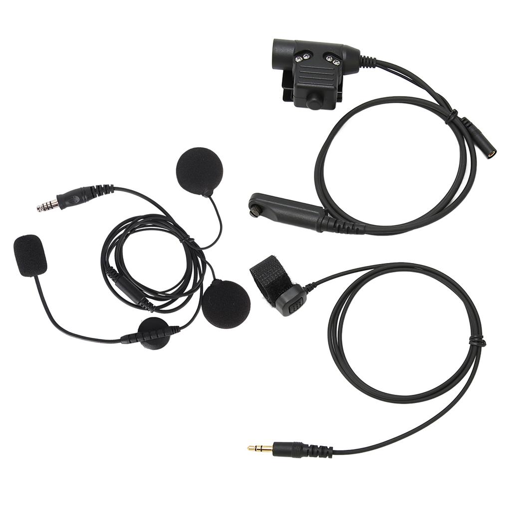 Motorcycle Headset Mic Kit with Adapter Walkie Talkie Helmet Earpiece for Baofeng UV 9R PLUS