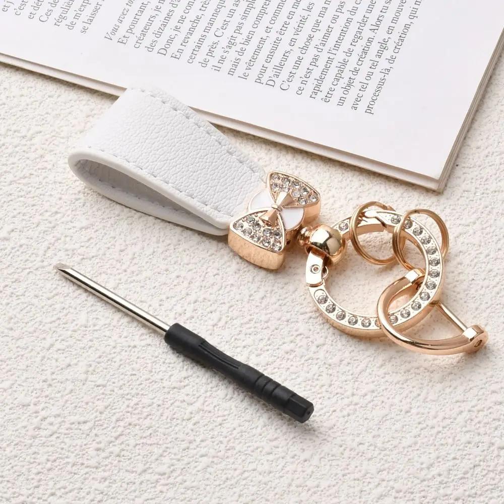 Key Holder Luxury Genuine Leather Keychain Matte Buckle Keys Organizer Car Key Pendant Bag Charms Ladies Bag Fashion Decoration