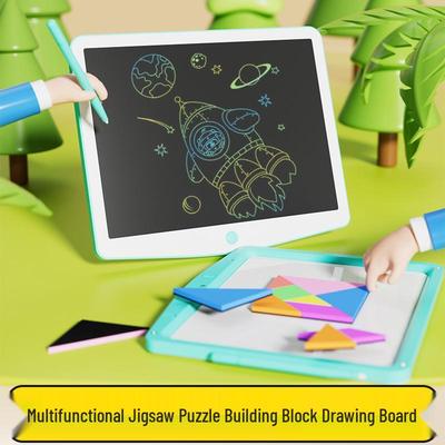 16-Zoll Kinder Doppelseitige Magnetische LCD Zeichen- & Schreibtafel - Bunte Handschrift & Puzzle-Tafel