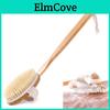 With Natural Bath Brush Long Wooden Handle Shower Body Brush Shower Back Scrubber Bath Sponge For Body Cleaning