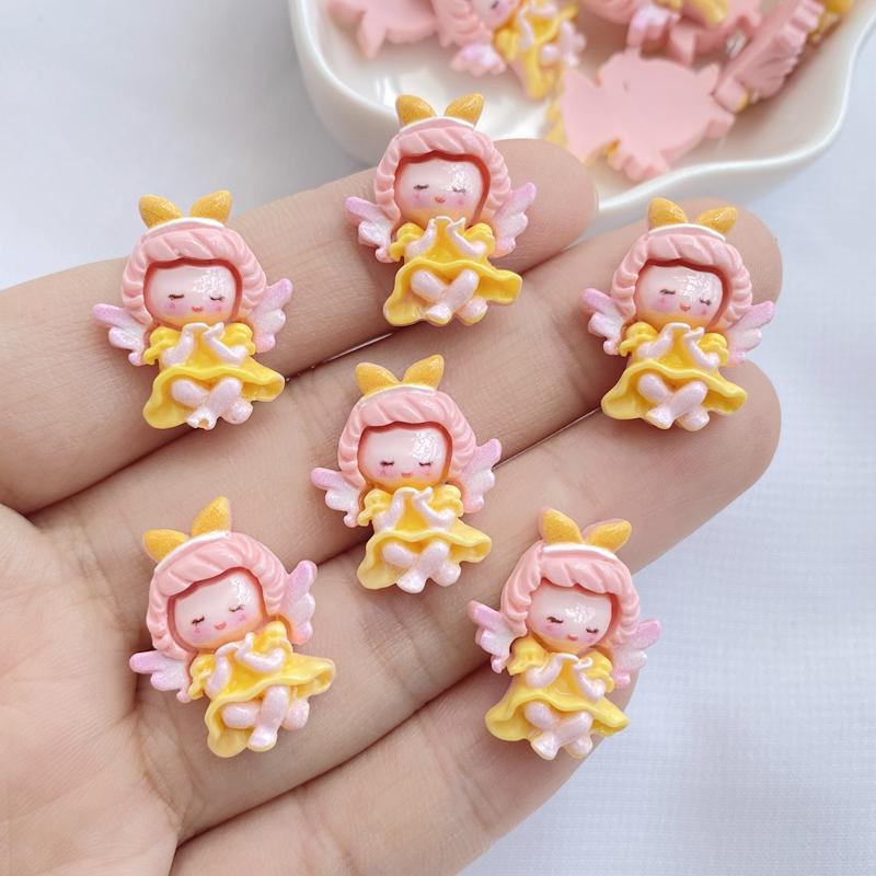

10/20Stuks Hars Kawaii Cartoon Engel Meisje Flatback Steen Interieur Prinses Fee Beeldje Plakboek Diy Accessoires Ambachten 10pcs