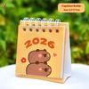 2026 Capybara Mini Desk Calendar Cute Office Standing Flip Calendar Decorative Student Student Stationery Supplies Accessories