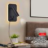 Bedside Wall Lamp Wall Mounted Reading Light with Switch and USB Port Backlight Bedroom Bedside Study Reading Sconce Lamp