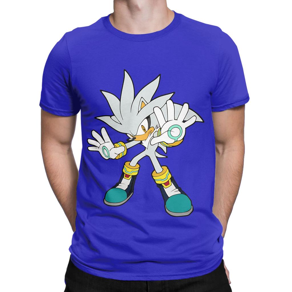 Silver sSonic the Hedgehog Novelty 100 Cotton TShirt sSonic the Hedgehog Tees Tops For Unisex