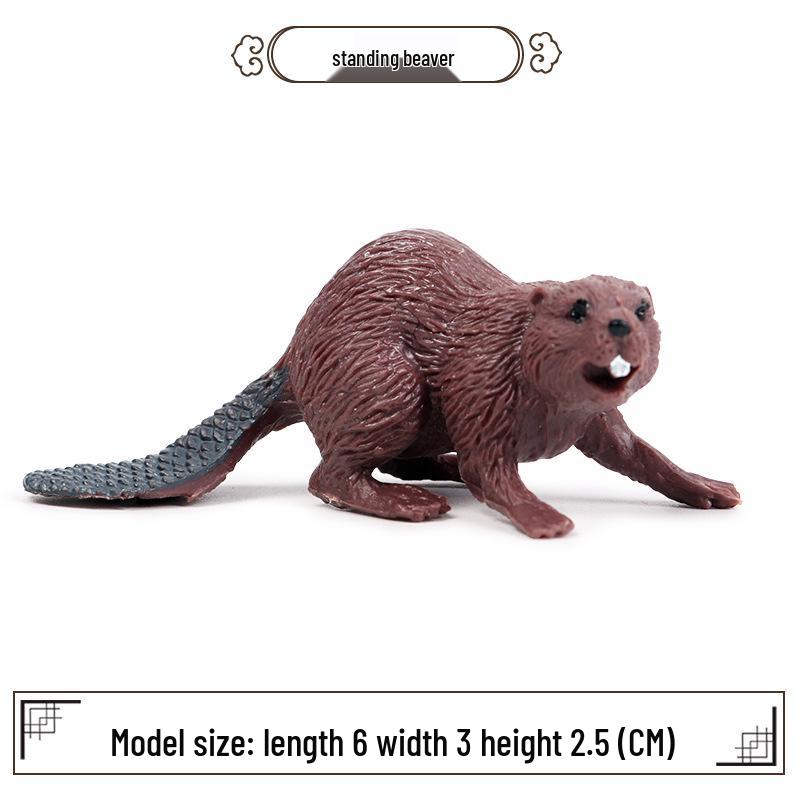 Realistic Wildlife Model Toys: Anteater, Badger, Beaver, Fox, Mink - Plastic Figurines for Children.