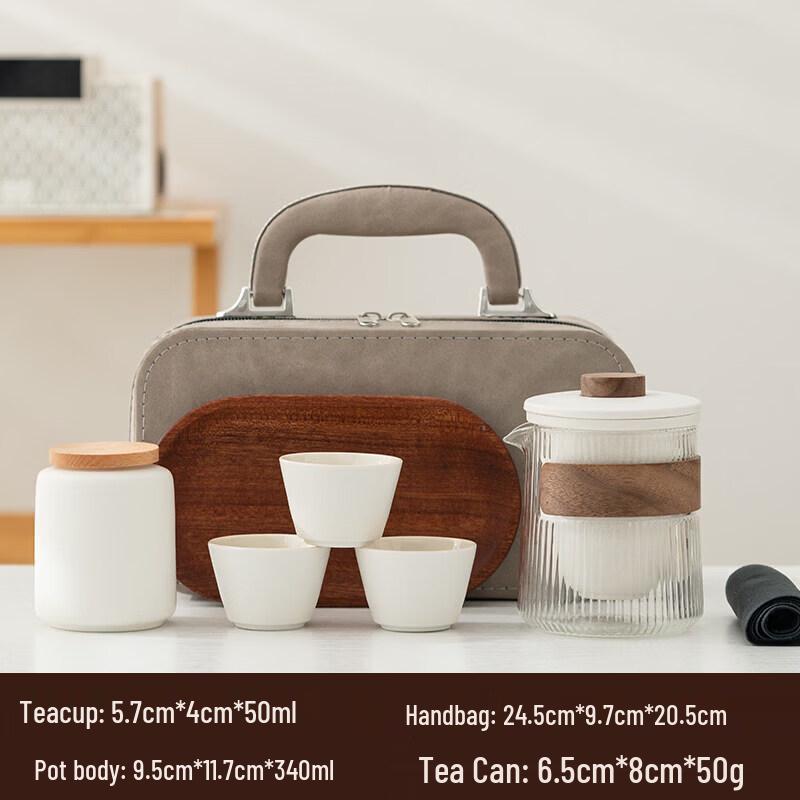 Yuziro Portable Ceramic & Glass Tea Set