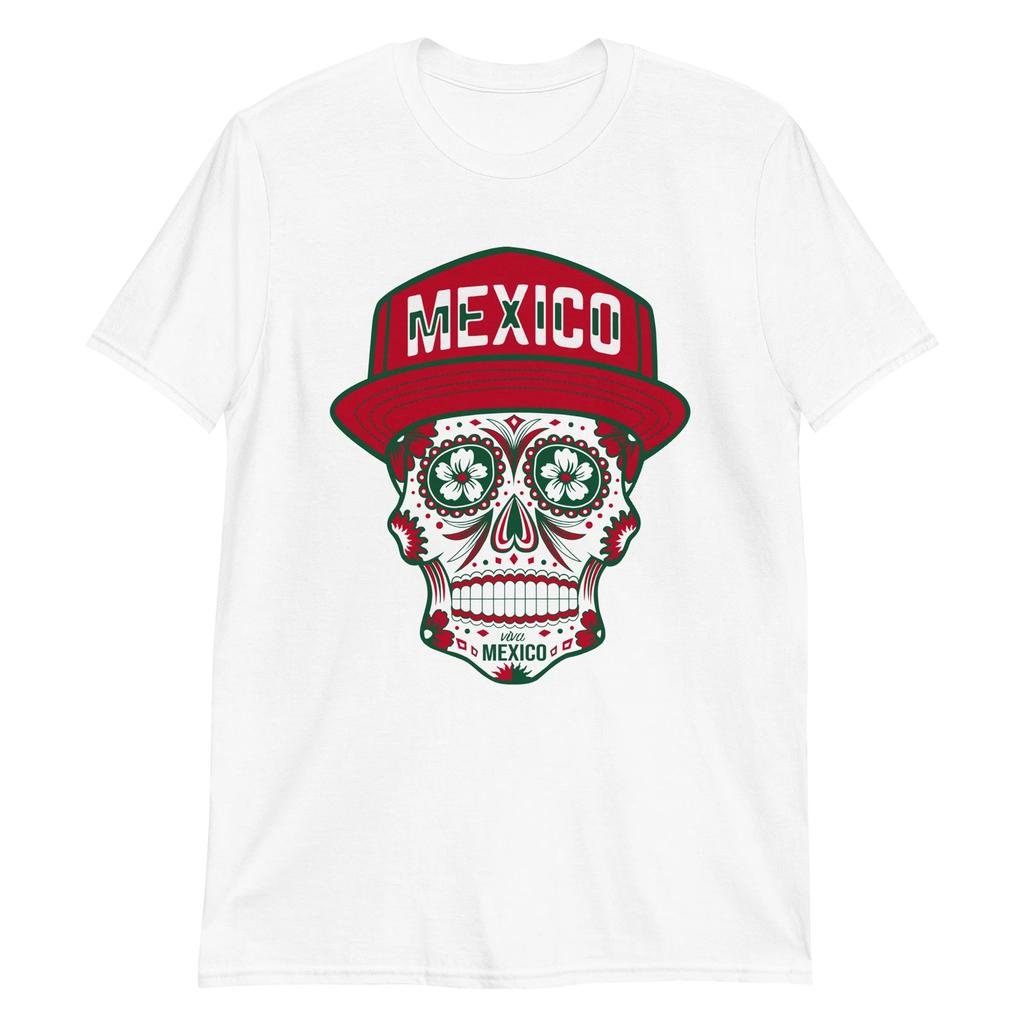 Mexico Skull Unisex 100% Cotton T-shirt Mens Tees Top Day of the Dead Skeleton Death Aztec Gothic Rock