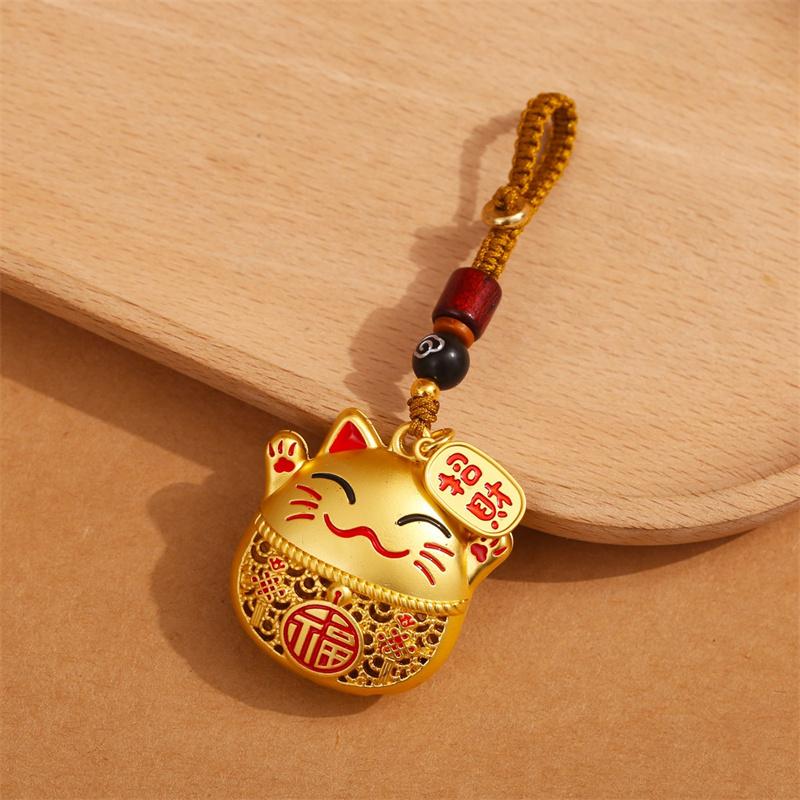 

Підвіска в китайському стилі Мультяшний щасливий кіт Брелок для ключів Підвіска для автомобіля Короткий ремінець Брелок щасливий кіт Прикраса для рюкзака Подарунки