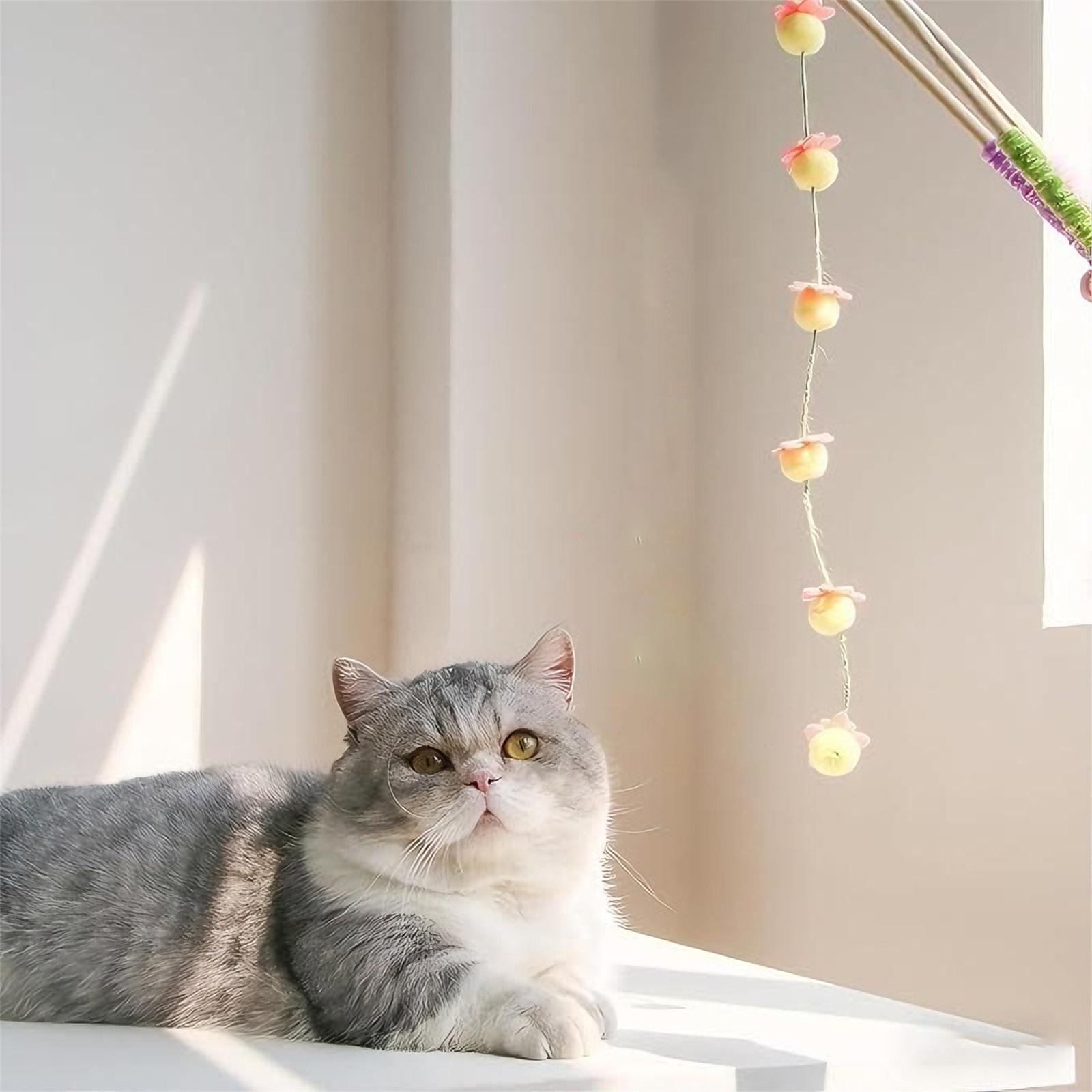 

Wand Toy With Bell – Teaser Stick For Playful S – Yellow Persimmon One Size