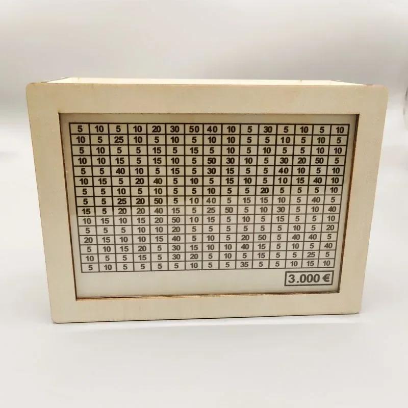 Sparbössa, Spargris, Träsparbössa, Återanvändbar sparbössa med sparmål och siffror att kryssa för hjälper till med sparvanan