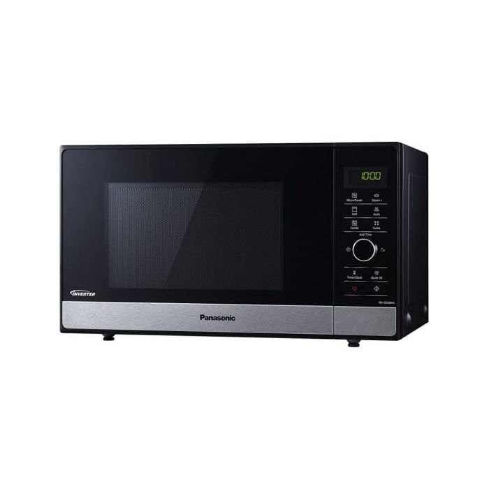 Panasonic NN-GD38HSSUG | Four Micro-ondes Inverter et Grill, 23 L, Acier Inoxydable, 1000 W, 17 Programmes, Grille Métallique, Noir