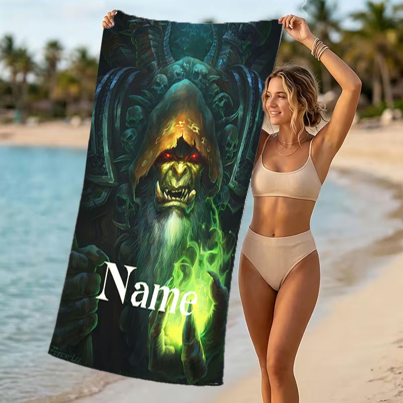 Customizable personalized beach towels World of Warcraft themed designs.Suitable for the beach, yoga, sports;ideal as beach accessories