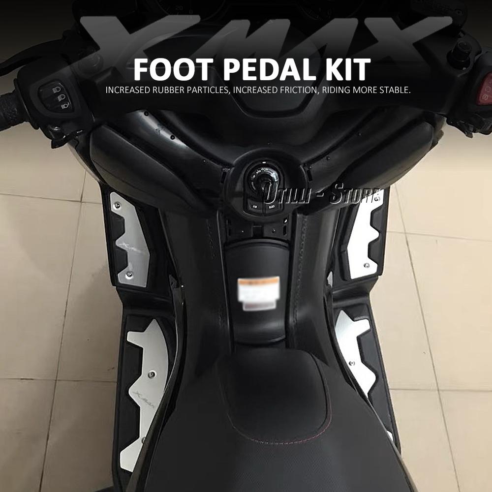 Motorrad Für YAMAHA XMAX 400 300 250 125 Pedal Rutschfestes Fußpolster Pedal Aluminium+Gummi X-MAX125 X-MAX250 X-MAX300 X-MAX400