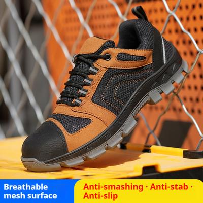 Sicherheitsschuhe Herren Arbeitsstiefel Bau Stahlkappenschuhe Atmungsaktive Sicherheitsstiefel Anti-Smash Arbeitssneaker Unzerstörbare Schuhe