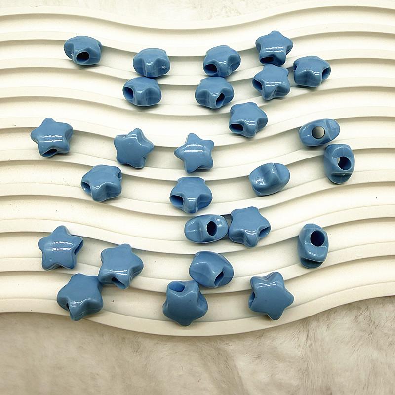 20pcs14X9mm Candies Colour Big Hole Five-Pointed Star Acrylic Loose Spacer Beads for Jewelry Making DIY Bracelet Accessories