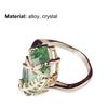 Transparent Rhinestone Ring Gemstone Emerald Faux Decor Dragonfly Ring for Wedding
