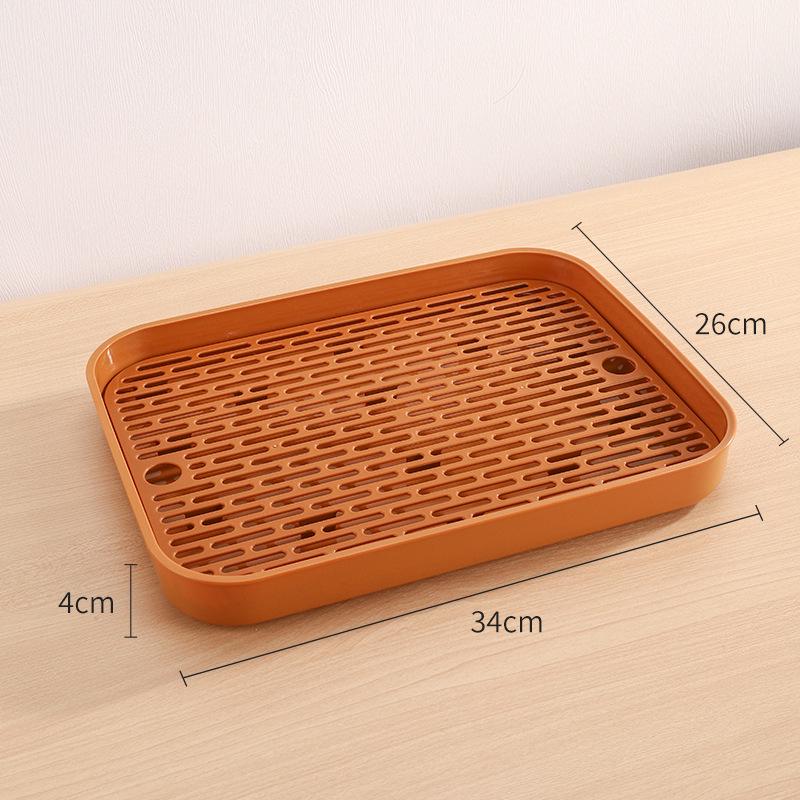 Double-Layer Plastic Tea and Fruit Draining Tray with Water Filter