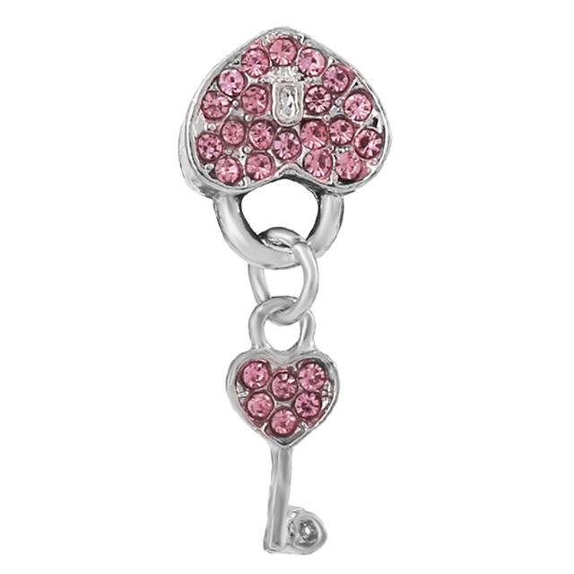 2pcs /Lot 45 Styles Key &Lock Sparkling Beads Charm Pendant Fit Diy Original Bracelets Necklaces For Women Men Jewelry Making