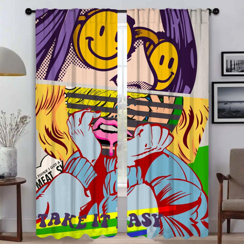 

Антимоскітні штори для вітальні Штори Хіп-хоп Індивідуальні кухонні штори 2 шт. Тюль для спальні Штори Перегородка W50xH70cmx2pcs-CL