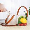 Transparante draagbare fruitmand Huishoudelijke glazen opbergemmer IJs cola bier Waardevolle picknickmand