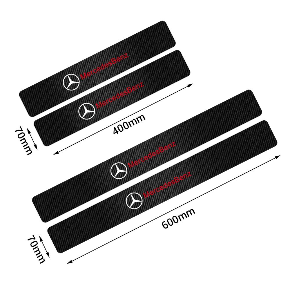 MITV3 4pcs Car Door Sill Anti-Scratch Guard Sticker For Mercedes Benz W203 W206 W212 W167 W166 W247 C E GLA GLC GLE AMG Accessories