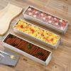 Pack of 3 Rectangular Tiramisu Molds with Removable Side Panel and Spatula for Effortlessly Baking and Cleaning