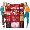 Valentines Day Blanket Kiss Me Red Lips Blanket Festival Birthday Gifts for Women Girlfriend Wife Flannel Love Throw Blankets