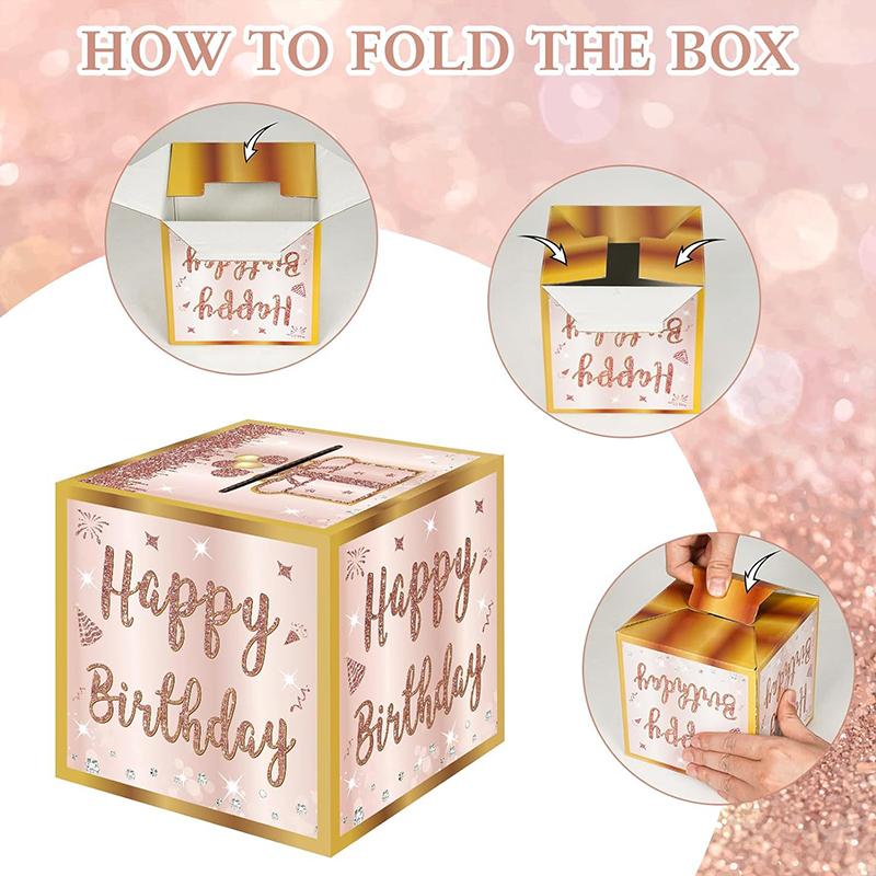 Scatola Regalo Sorpresa di Compleanno con Denaro Scatola Regalo in Contanti per Festa di Compleanno di Qualsiasi Età Decorazione per Festa Kit Divertente con Estrazione di Denaro