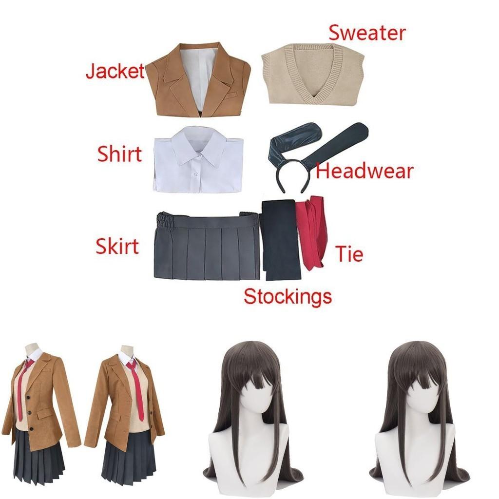 Premium Seishun Buta Yarou Wa Bunny Girl Sakurajima Mai Cosplay Costume Full Set Outfit For Captivating Parties And Events