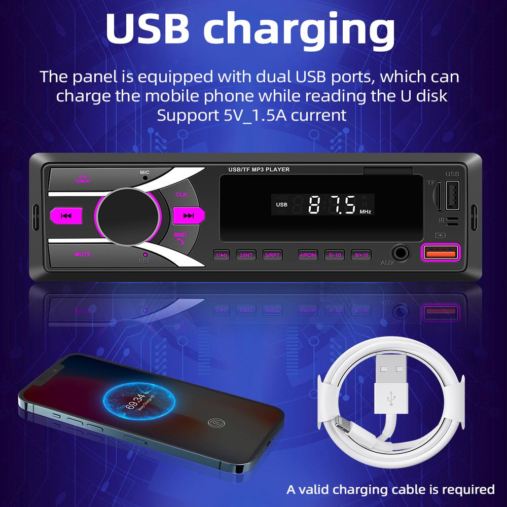 D3107 Carro Bluetooth Smart MP3 Player Suporte Assistente de Voz Inteligente/Rádio FM Auto