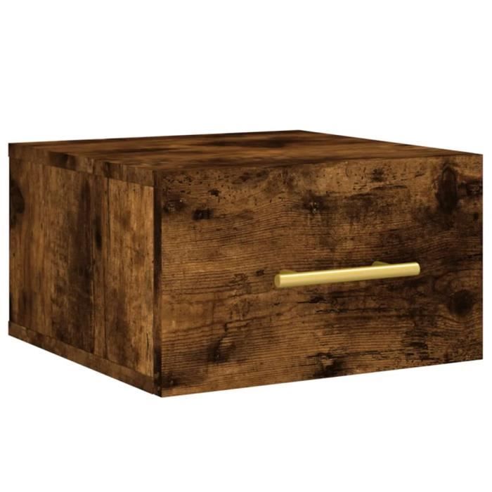 VidaXL Wall-mounted Bedside Table Smoked Oak 35x35x20 Cm 829798