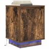 VidaXL Bedside Table with LED Lights Smoked Oak 38x34x50 Cm, Side Table, Bedside Cabinet, Side Table for 861273