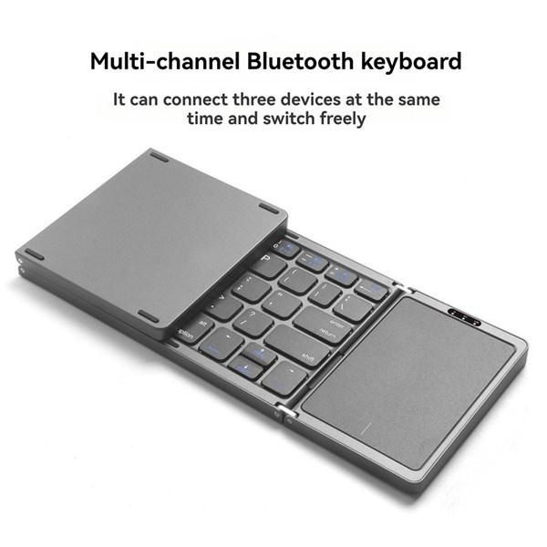 

Compact Silver ABS Folding Keyboard with Mini Wireless Bluetooth Touchpad Other