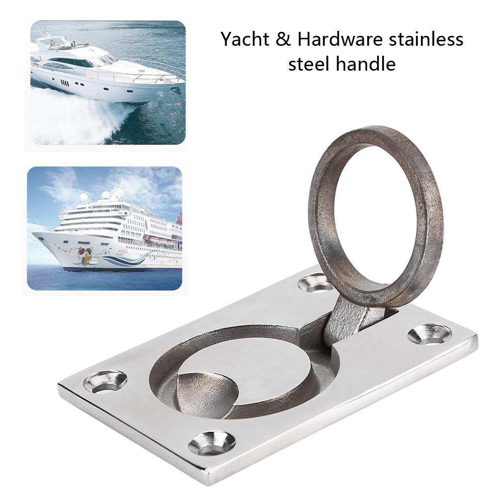 Stainless Steel  Handle Flush Hatch Locker Cabinet Pull Lift Boat Marine Yacht Hardware