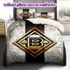 Set cu model logo hochei pe gheață cuvertură cu față de pernă Decorare casă Cadou de ziua de naștere (1*husa de pilotă+ 2*fețe de pernă, fără umplutură)