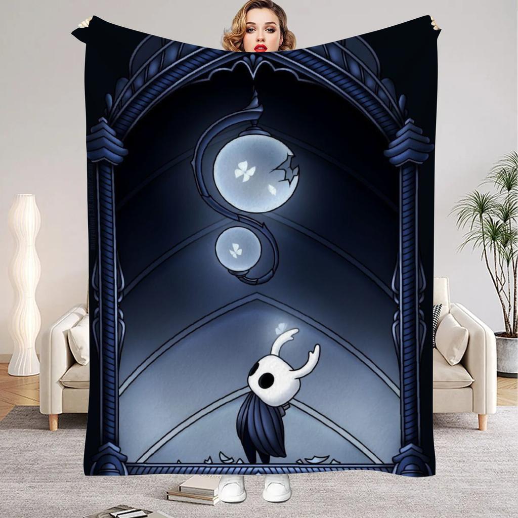 Hollow Knight Blanket Cartoon Game Printed Flannel Blanket for Home Living Room Bedroom Decor New Year Christmas Gift for Fans