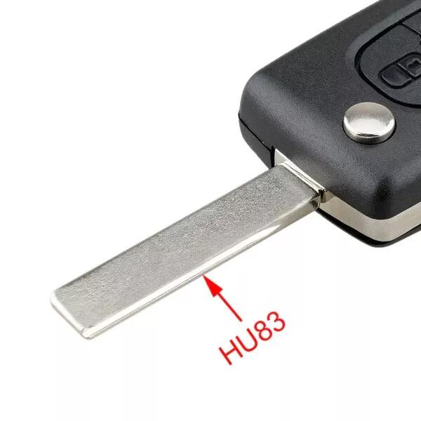 Replacement 2 button flip key fob case 0536 Peugeot 307 207 308 3008 5008 Partner HU83