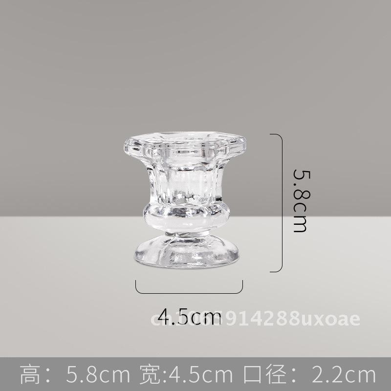 Embossed Glass Candle Holder Vintage Tall Dining Table Atmosphere Candle Holder Home Decorations