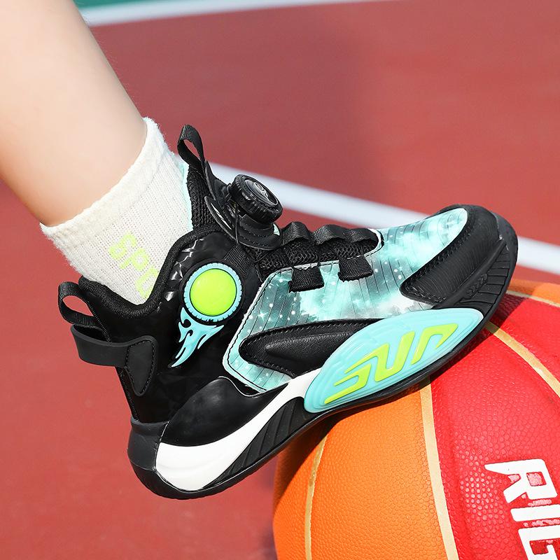 Boys' 2025 Autumn/Winter Non-Slip Leather Basketball & Running Shoes for Kids