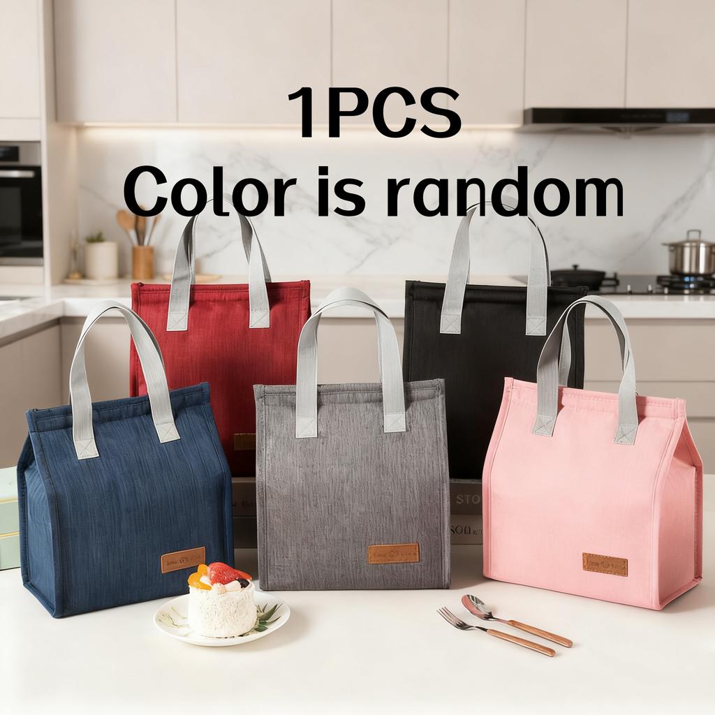 1/3Pcs Random Color Minimalist Lunch Bag Vertical Style Handheld Cationic Lunch Bag Insulated Bag Lunch Box Bag Large Capacity Lunch Bag Es