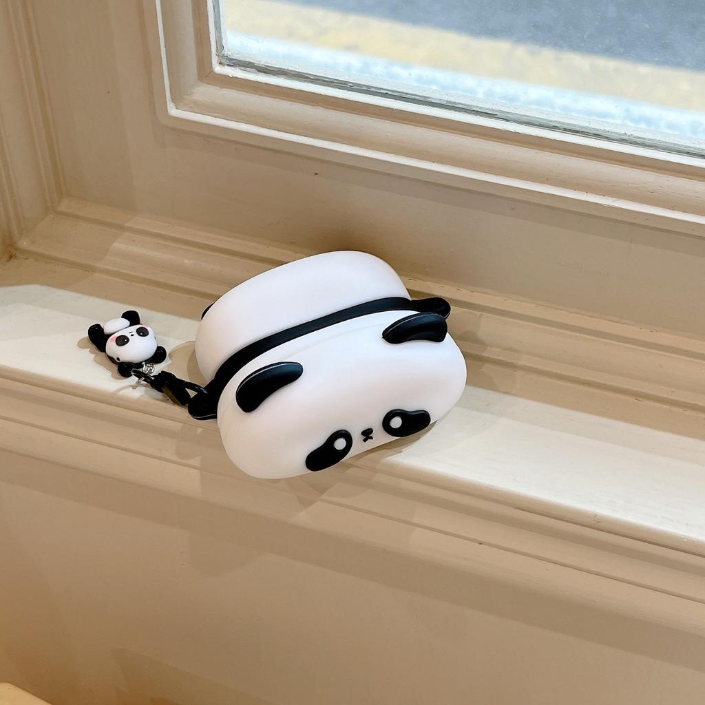 Cute Panda AirPods Pro Protective Case Compatible with Apple 1/1/1 Gen Bluetooth Earphones Silicone Soft Case