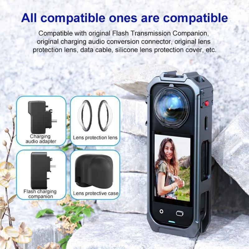 Protective Case Aluminum Housing Frame For 360 X5 Camera Sandblasted Finish Lightweighted