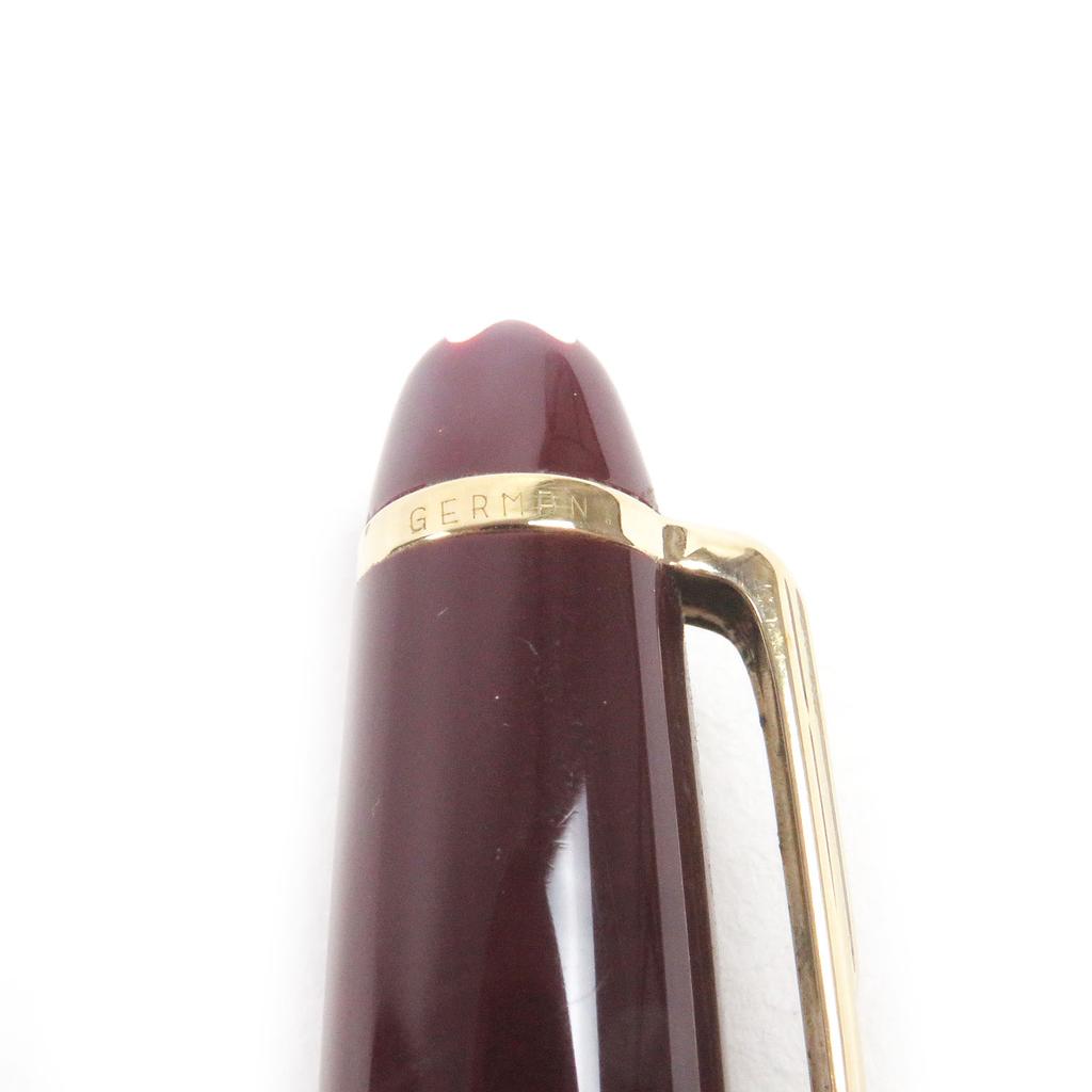 Great MONTBLANC Ballpoint Pen Set of Two Fountain Pens Bordeaux Gold 14K Mens Used